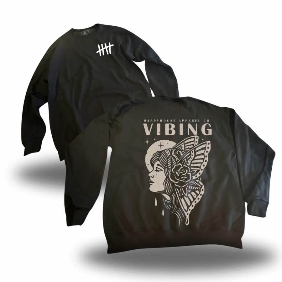 Vibing HappyHouse graphic crewneck