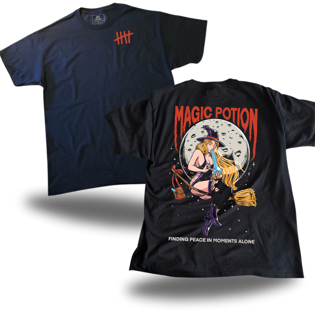 Magic Potion graphic T-shirt product view by HappyHouse Apparel