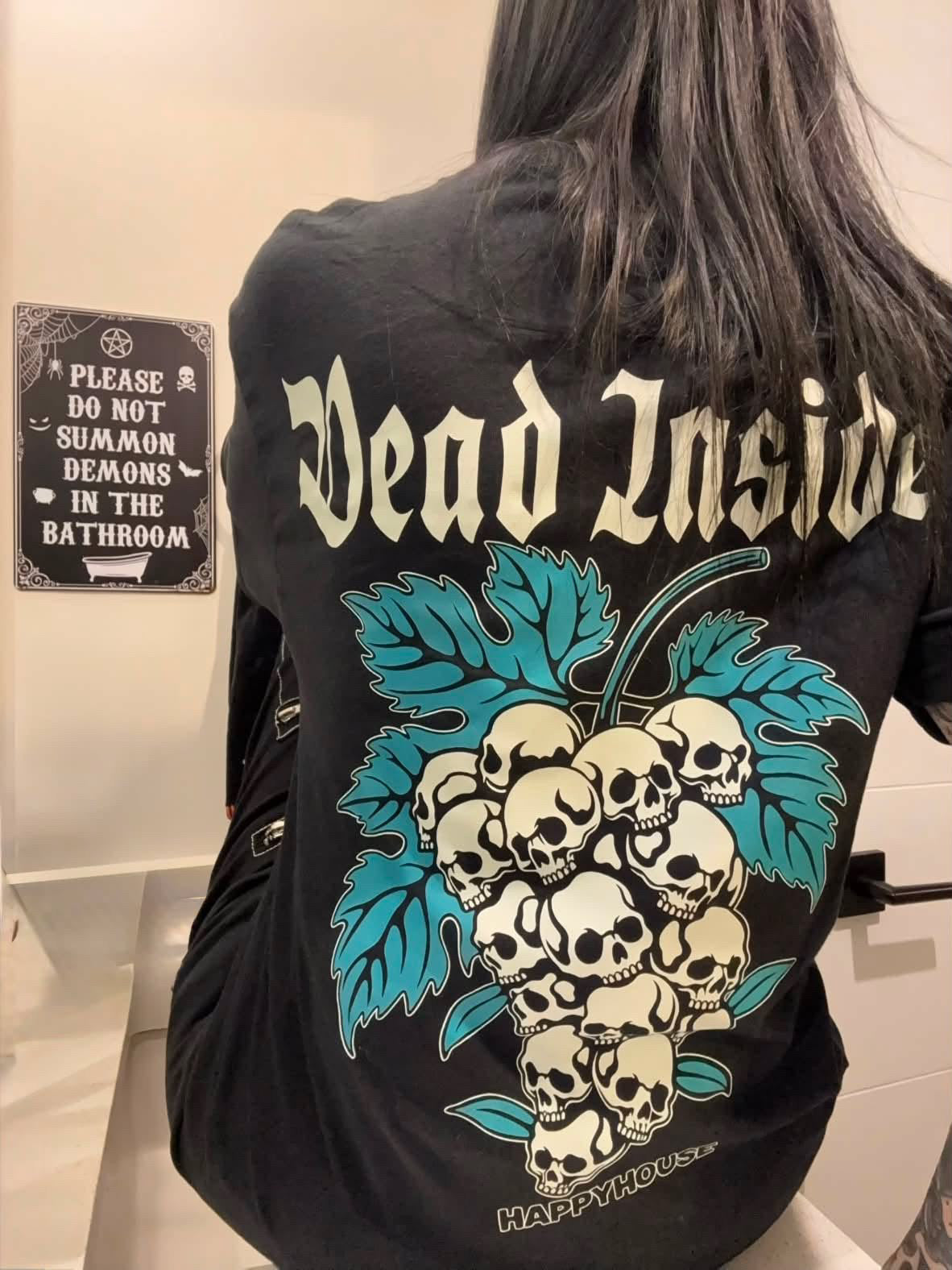 Dead Inside Berries graphic T-shirt lifestyle photo by HappyHouse Apparel