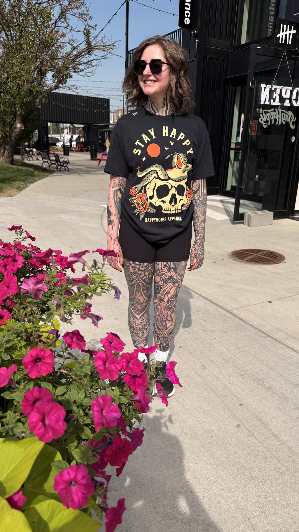 Chillin' frog graphic T-shirt lifestyle photo by HappyHouse Apparel