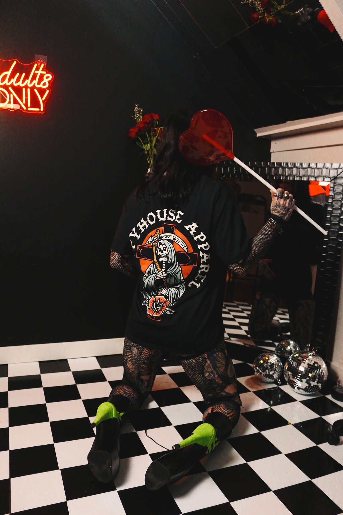 Reaper Cross tattoo-inspired graphic tee product photo by HappyHouse Apparel
