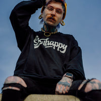 Stay Happy Crewneck Sweater Text