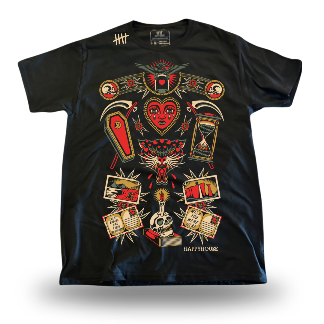 Dear Valentine tattoo-inspired graphic T-shirt by HappyHouse Apparel
