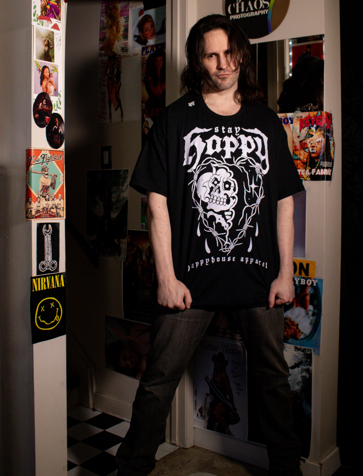 Love Reaper White tattoo-inspired graphic tee product photo by HappyHouse Apparel