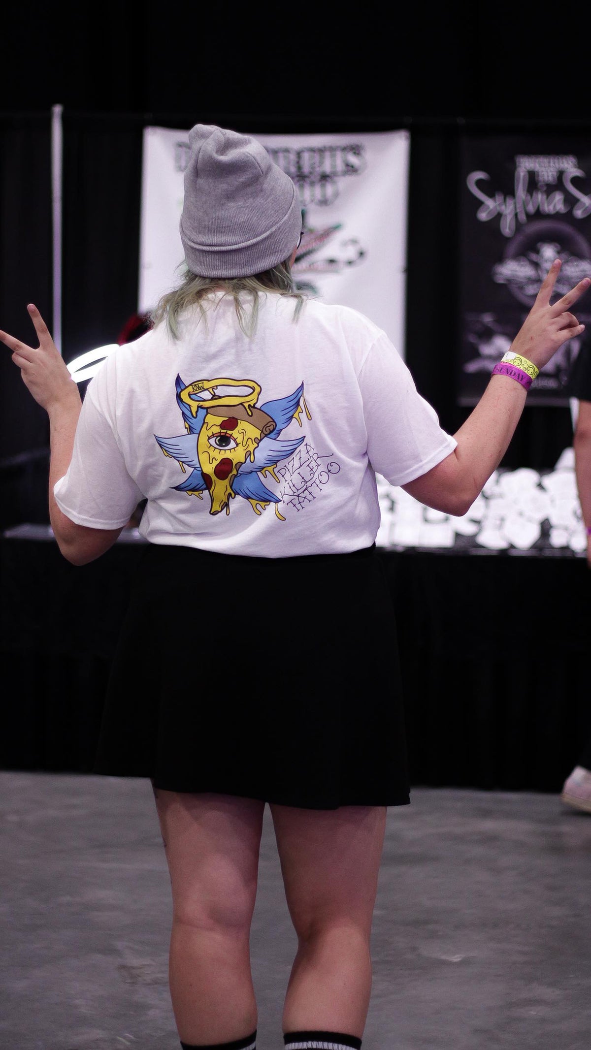 Pizza Killer tattoo-inspired graphic tee product photo by HappyHouse Apparel