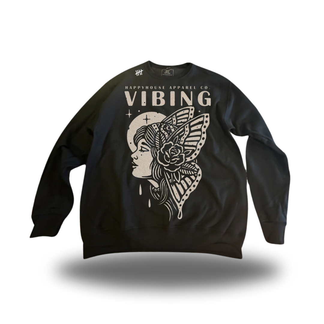 Vibing HappyHouse graphic crewneck