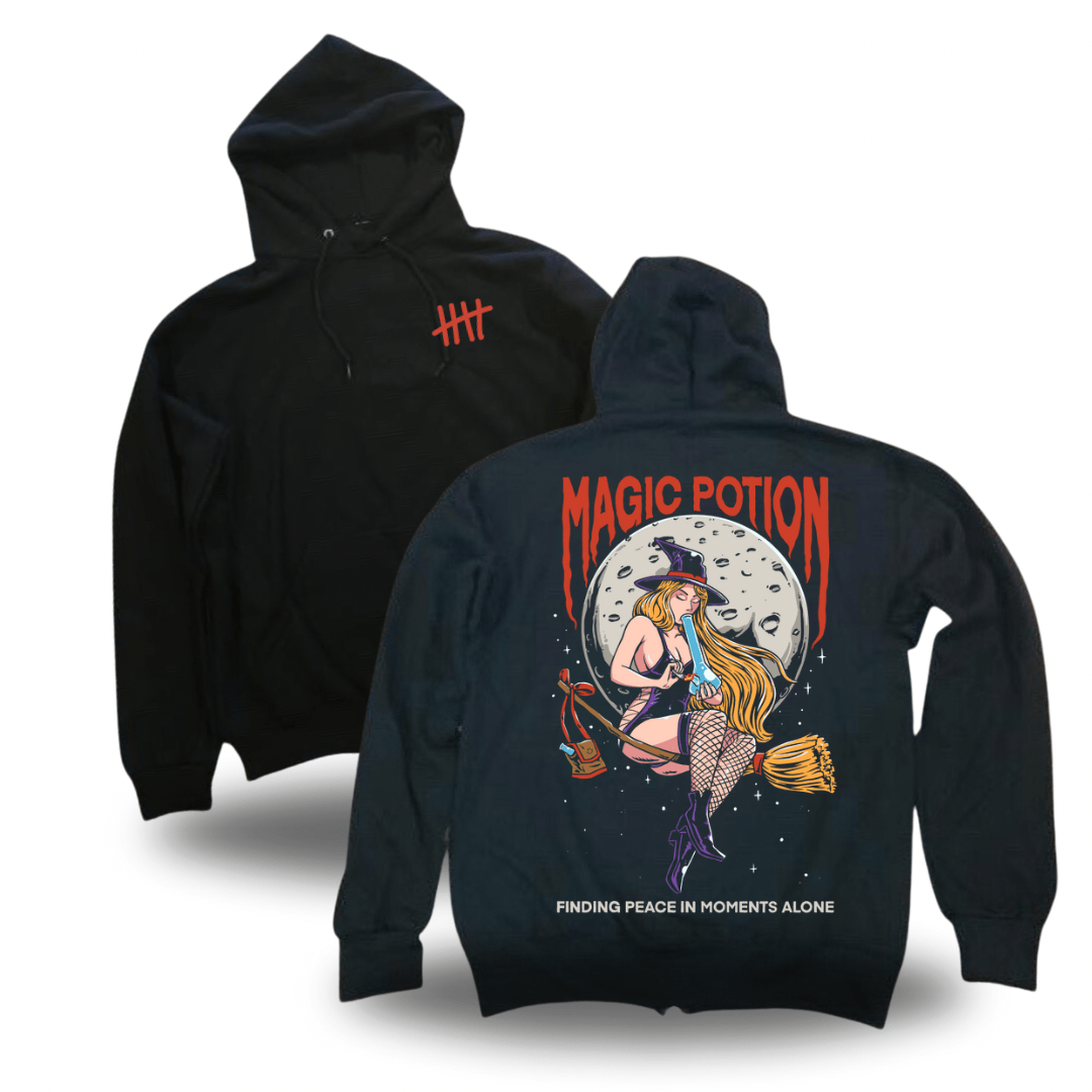 Magic Potion tattoo-inspired graphic pullover hoodie by HappyHouse Apparel