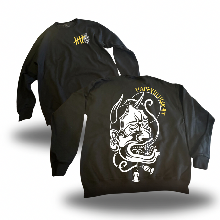 Hannya White HappyHouse graphic crewneck