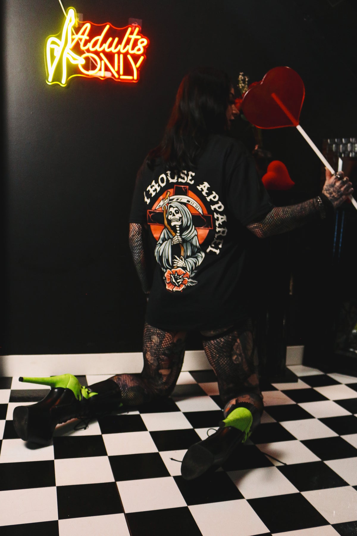 Reaper Cross graphic T-shirt lifestyle photo by HappyHouse Apparel