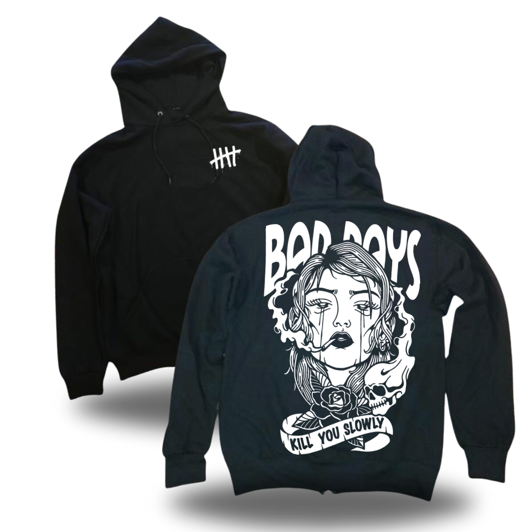 Bad Days mental health graphic pullover hoodie by HappyHouse Apparel