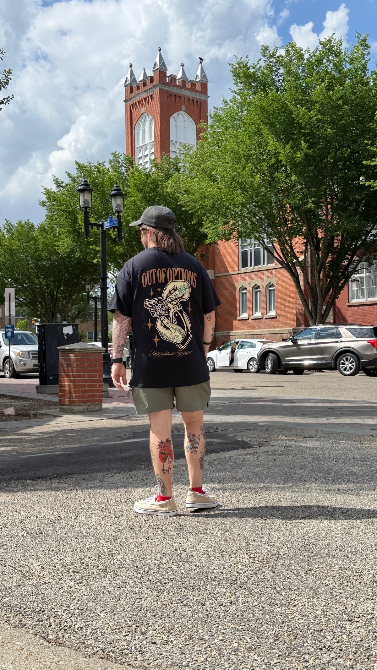 Out Of Options tattoo-inspired graphic tee product photo by HappyHouse Apparel