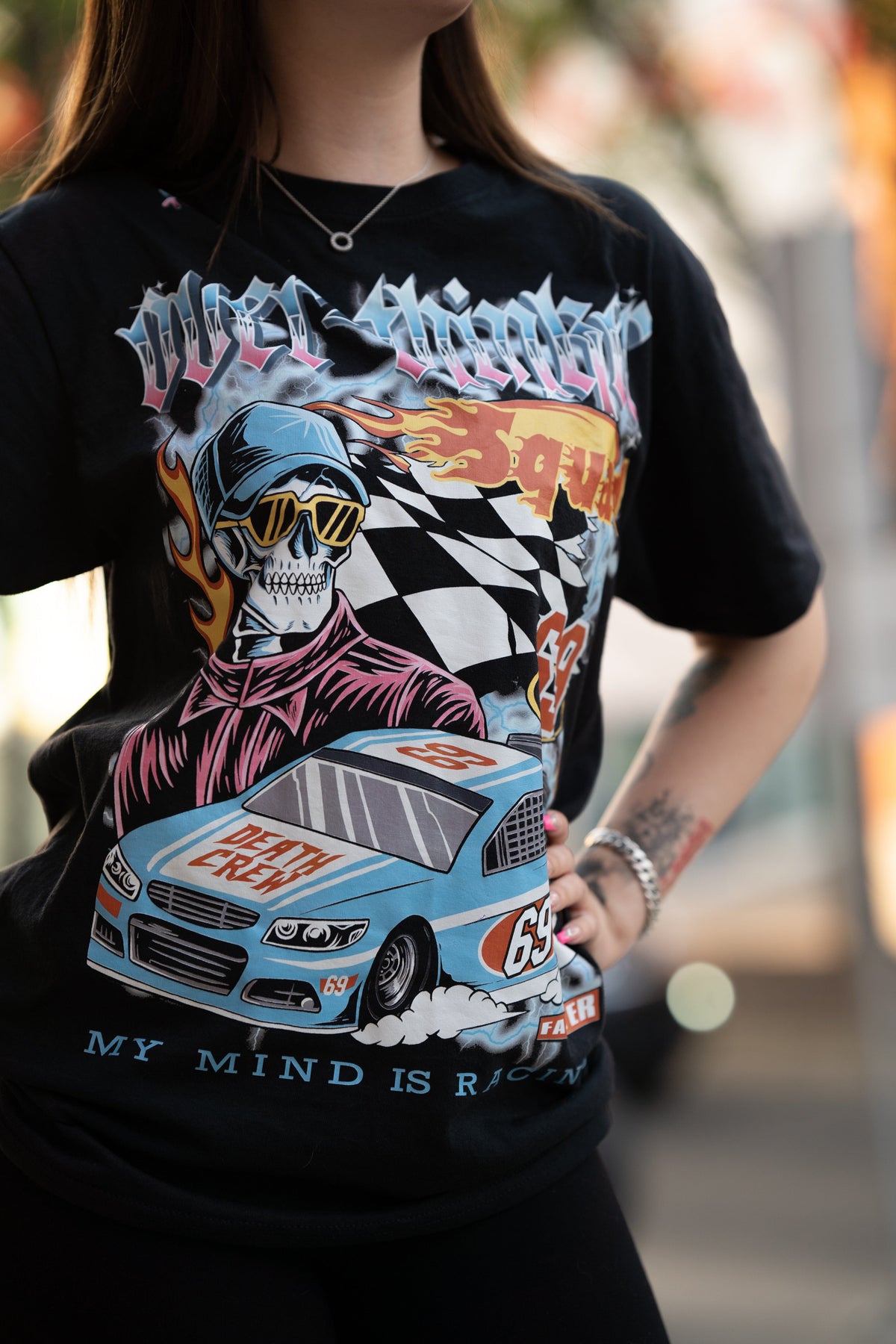 Overthinker graphic tee product view by HappyHouse Apparel