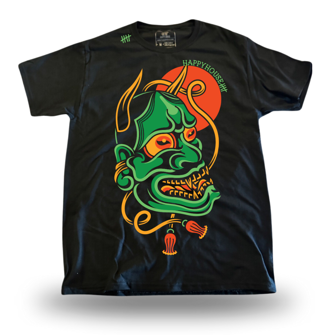 Hannya Mask tattoo-inspired graphic T-shirt by HappyHouse Apparel