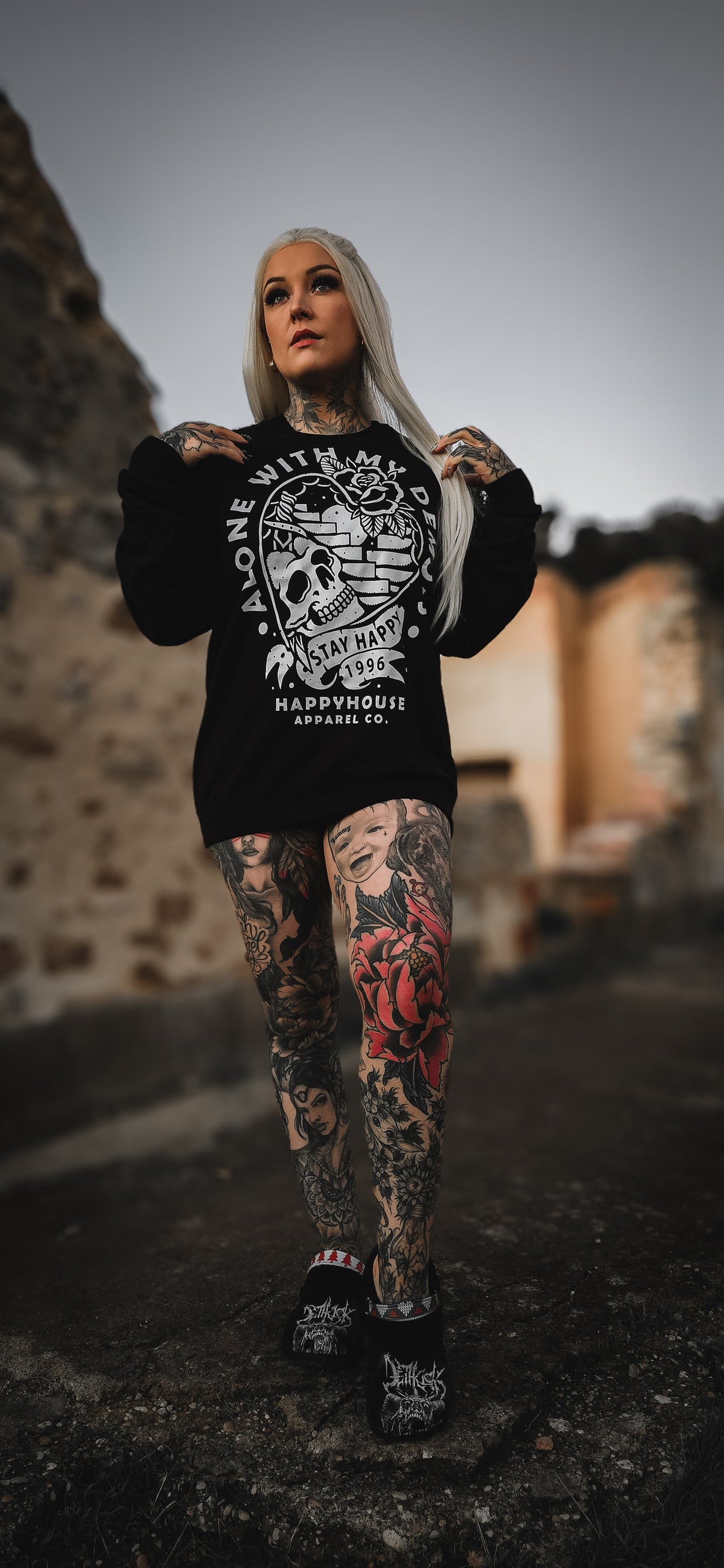 Alone With My Demons HappyHouse graphic crewneck