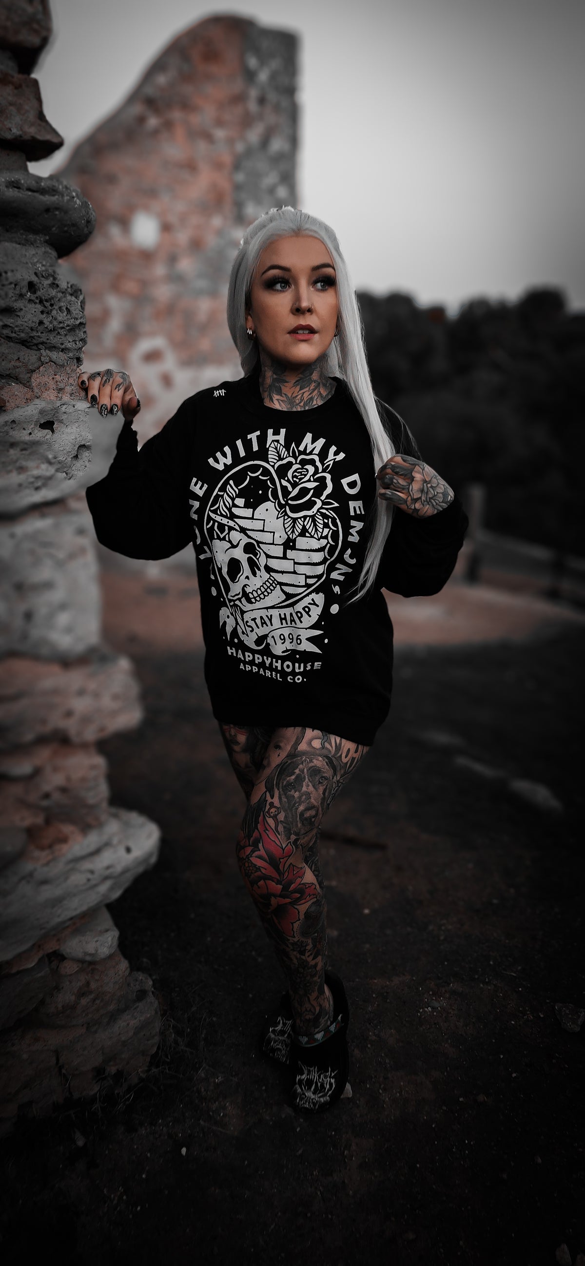 Alone With My Demons HappyHouse graphic crewneck