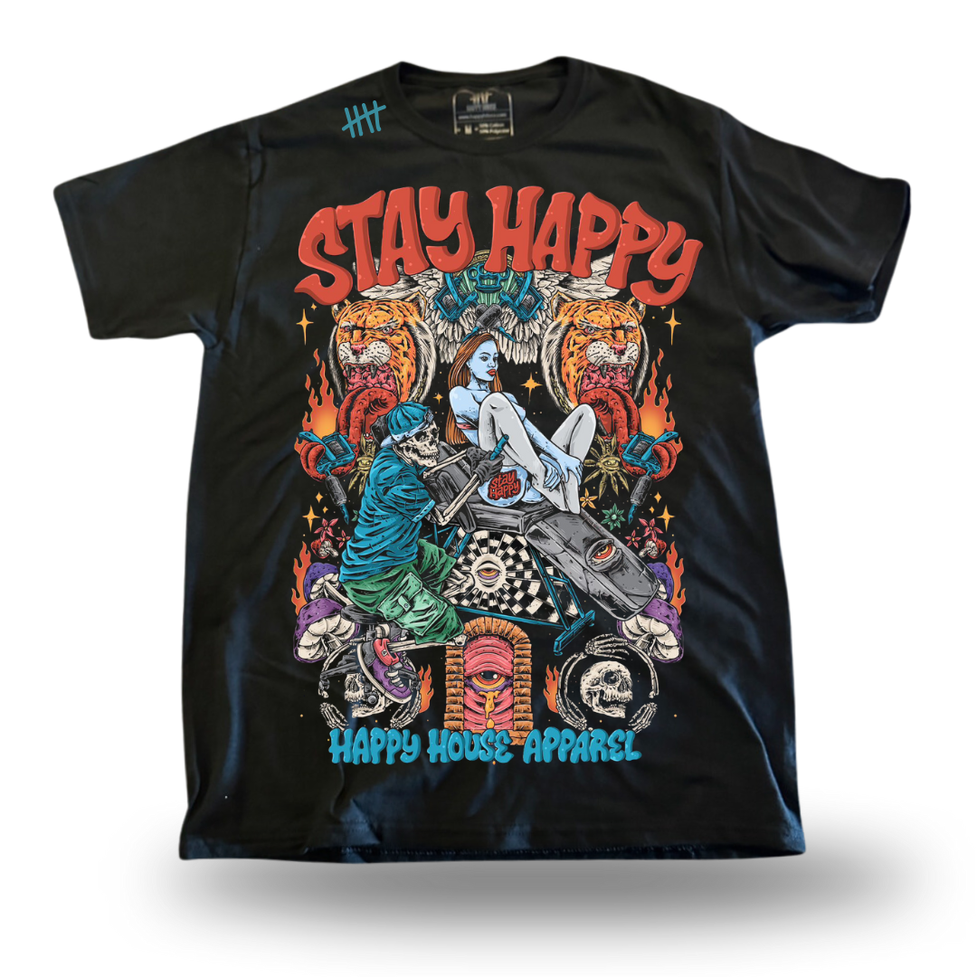 Booth Babe tattoo-inspired graphic T-shirt by HappyHouse Apparel