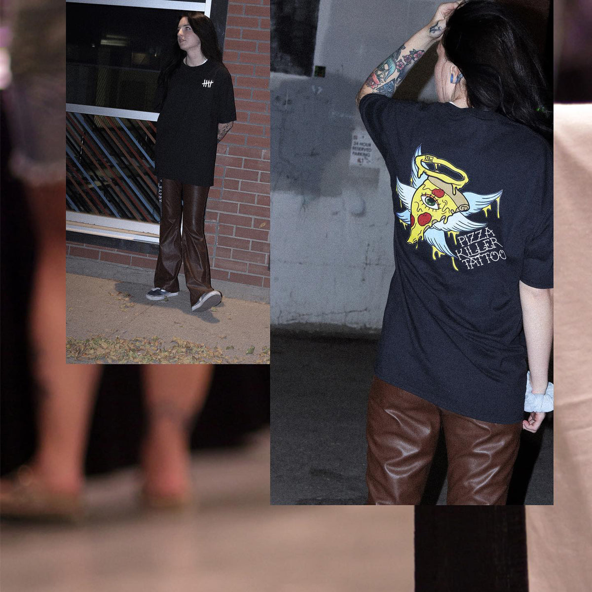 Pizza Killer graphic T-shirt lifestyle image by HappyHouse Apparel