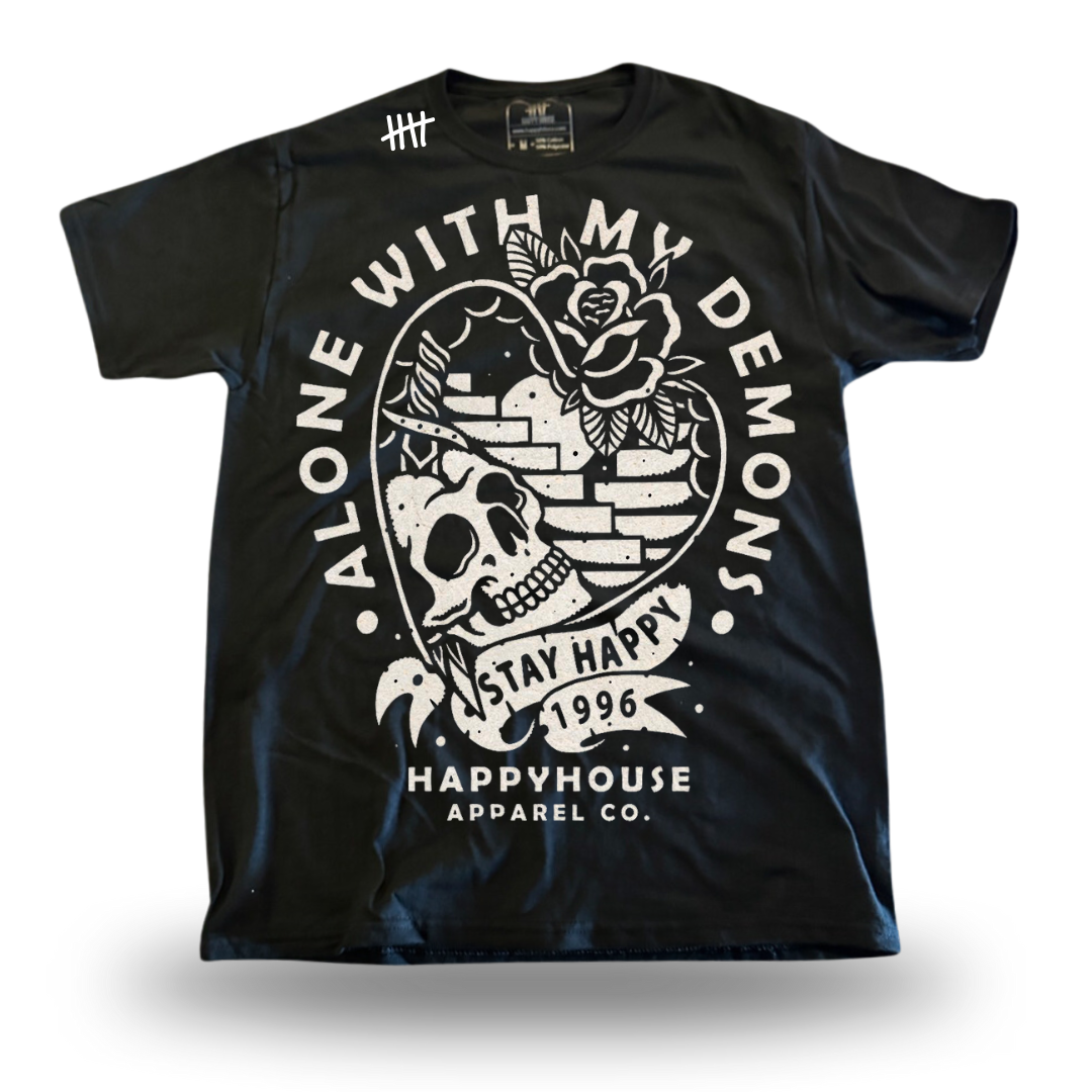 Alone with my Demons tattoo-inspired graphic T-shirt by HappyHouse Apparel