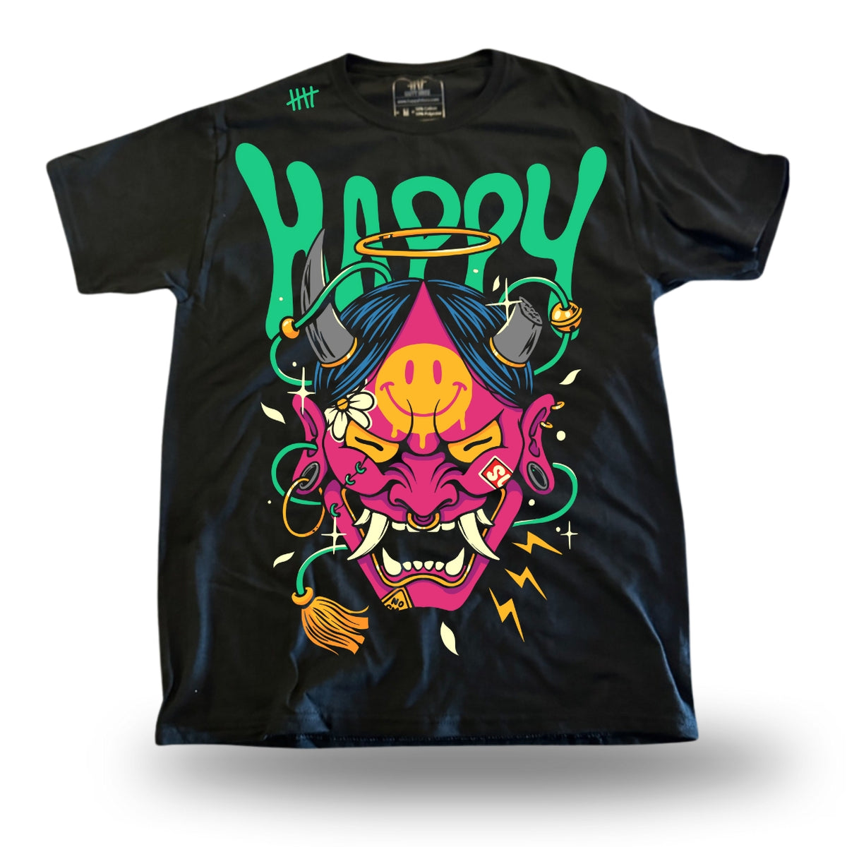 Far Out Oni tattoo-inspired graphic T-shirt by HappyHouse Apparel
