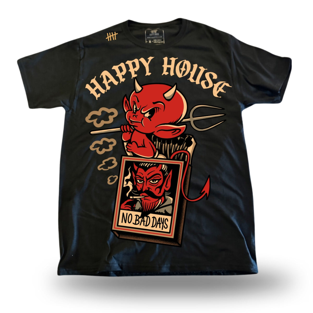 Devil tattoo-inspired graphic T-shirt by HappyHouse Apparel