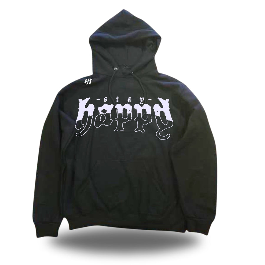 Foundation Text graphic pullover hoodie product view by HappyHouse Apparel