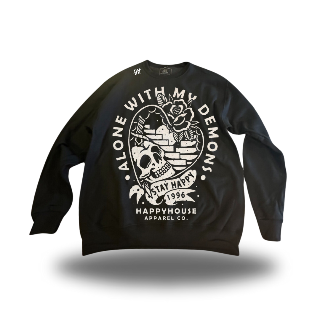Alone With My Demons HappyHouse graphic crewneck