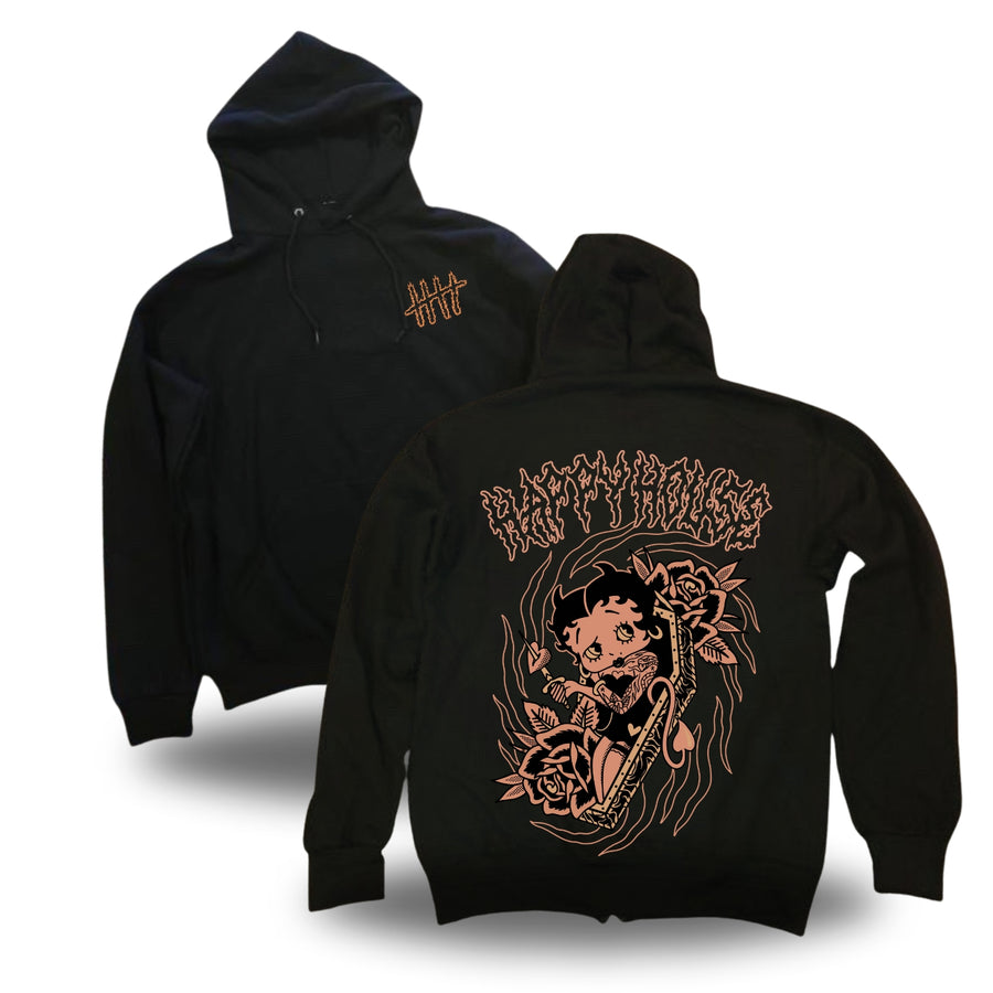 Happy BEET tattoo-inspired graphic pullover hoodie by HappyHouse Apparel