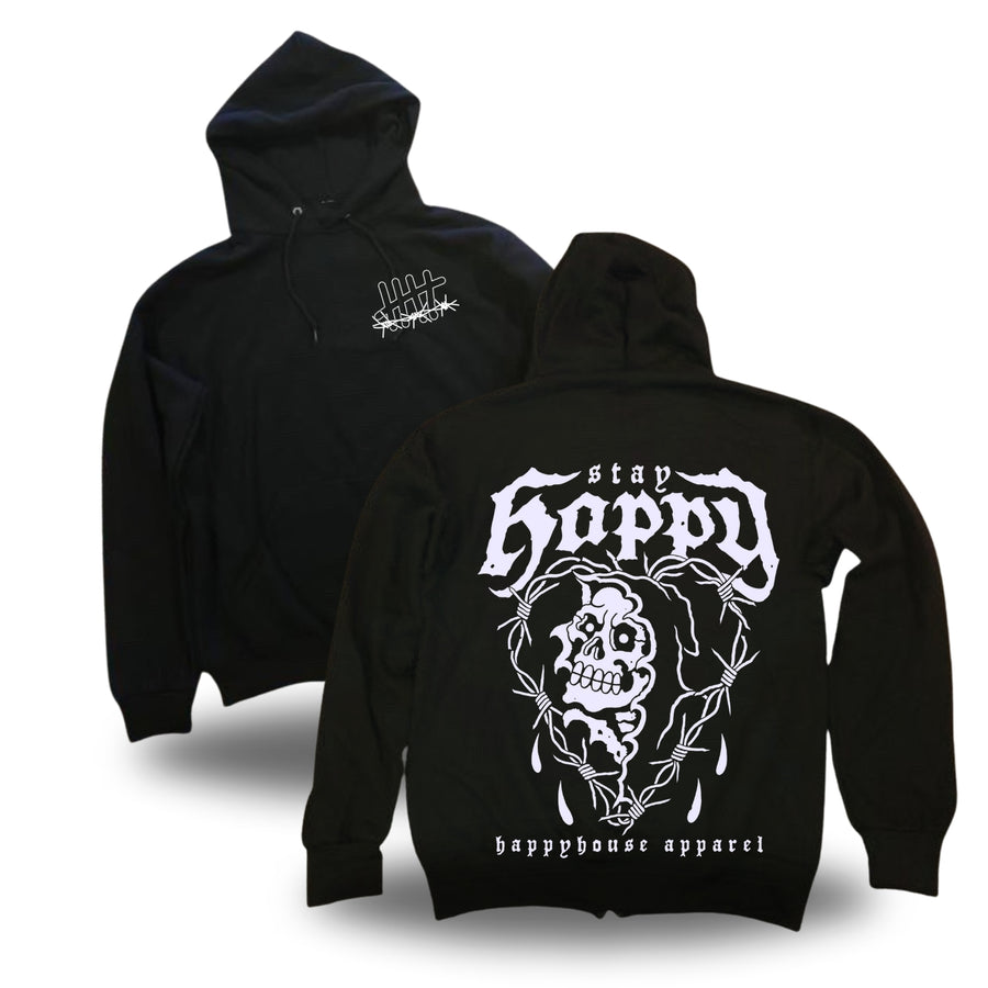 Love Reaper White tattoo-inspired graphic pullover hoodie by HappyHouse Apparel