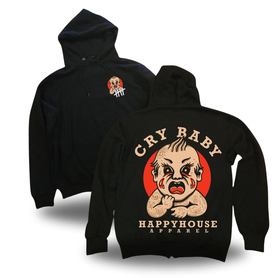 Cry Baby tattoo-inspired graphic pullover hoodie by HappyHouse Apparel
