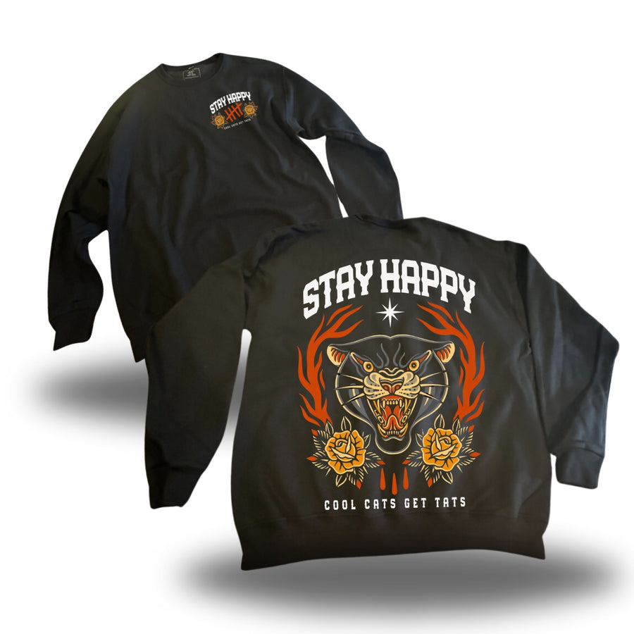 Cool Cat Panther HappyHouse graphic crewneck