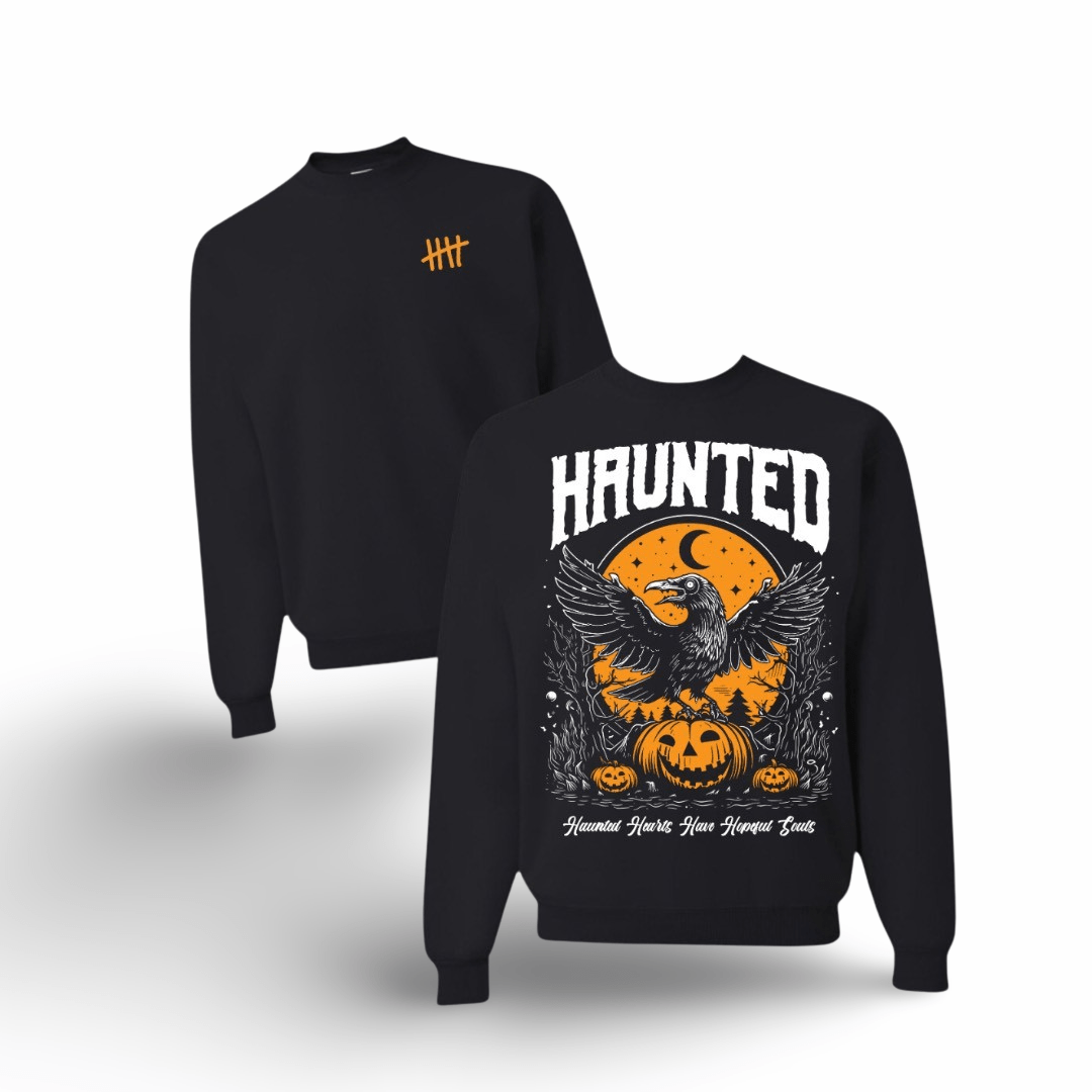 Haunted HappyHouse graphic crewneck