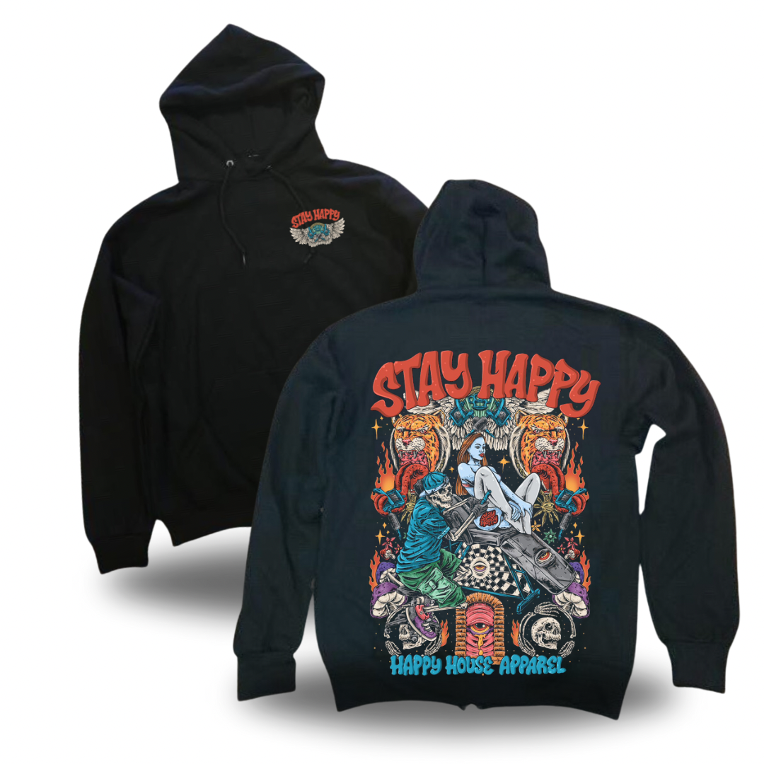 Booth Babe tattoo-inspired graphic pullover hoodie by HappyHouse Apparel