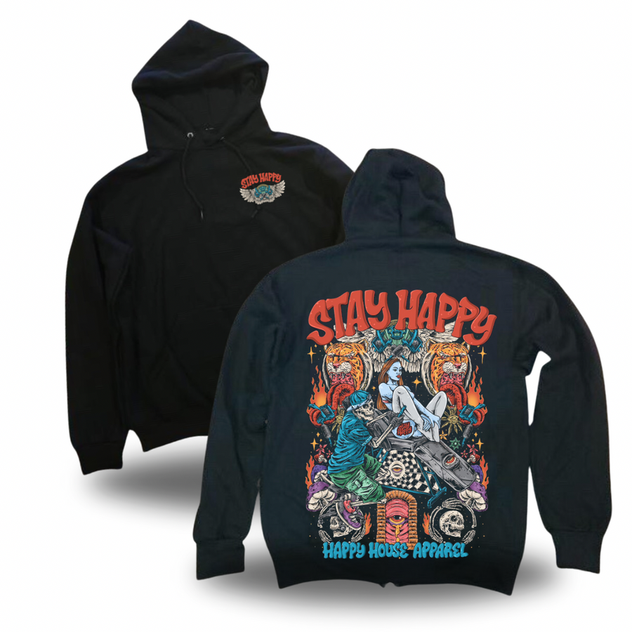 Booth Babe tattoo-inspired graphic pullover hoodie by HappyHouse Apparel