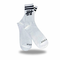 Stay Happy White Socks
