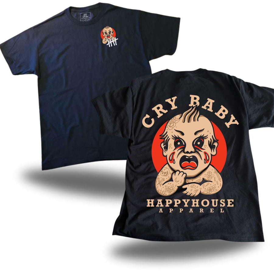 Cry Baby graphic T-shirt product view by HappyHouse Apparel