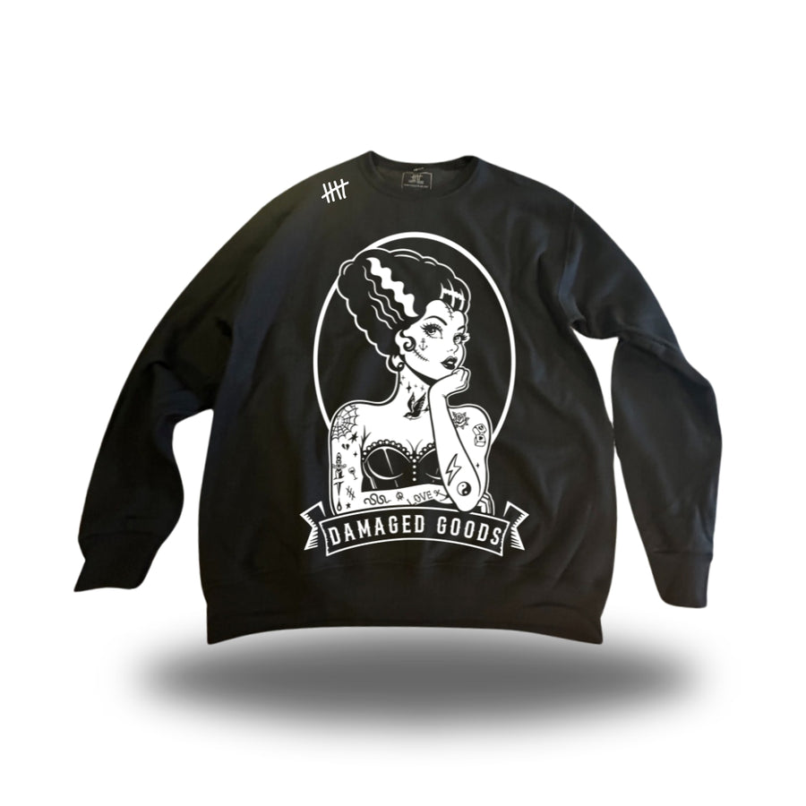 Damaged Goods HappyHouse crewneck, front print