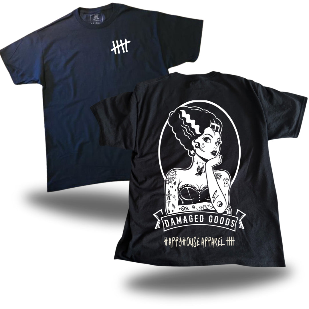 Damaged Goods HappyHouse T-shirt, back print