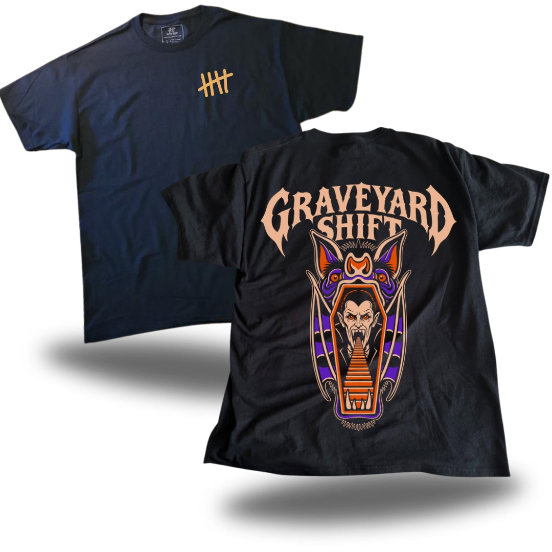 Graveyard Shift HappyHouse T-shirt, back print