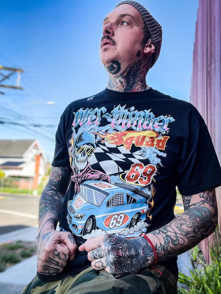 Overthinker graphic T-shirt lifestyle photo by HappyHouse Apparel